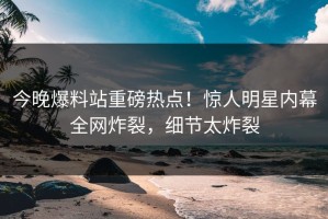 今晚爆料站重磅热点！惊人明星内幕全网炸裂，细节太炸裂