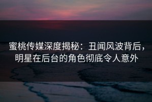 蜜桃传媒深度揭秘：丑闻风波背后，明星在后台的角色彻底令人意外