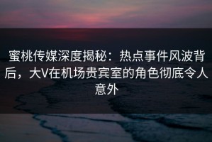 蜜桃传媒深度揭秘：热点事件风波背后，大V在机场贵宾室的角色彻底令人意外
