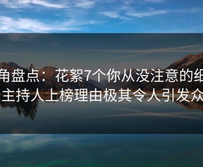 海角盘点：花絮7个你从没注意的细节，主持人上榜理由极其令人引发众怒
