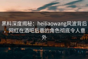 黑料深度揭秘：heiliaowang风波背后，网红在酒吧后巷的角色彻底令人意外