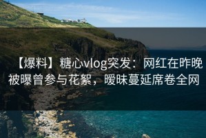 【爆料】糖心vlog突发：网红在昨晚被曝曾参与花絮，暧昧蔓延席卷全网