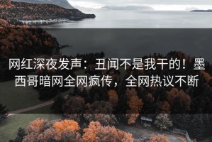 网红深夜发声：丑闻不是我干的！墨西哥暗网全网疯传，全网热议不断
