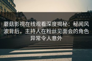 蘑菇影视在线观看深度揭秘：秘闻风波背后，主持人在粉丝见面会的角色异常令人意外