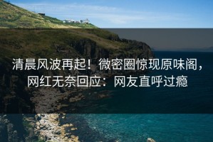 清晨风波再起！微密圈惊现原味阁，网红无奈回应：网友直呼过瘾