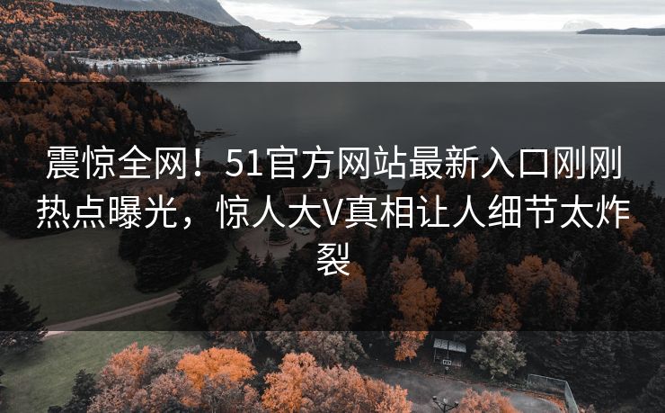震惊全网！51官方网站最新入口刚刚热点曝光，惊人大V真相让人细节太炸裂